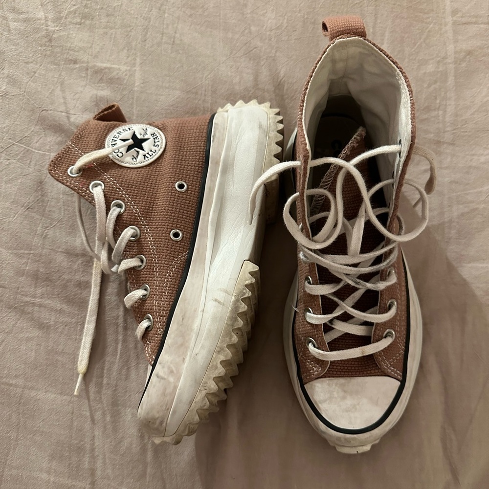 Converse Run Star Hike Tonal Marble-Rose Taupe High Top Platform Women 7…
